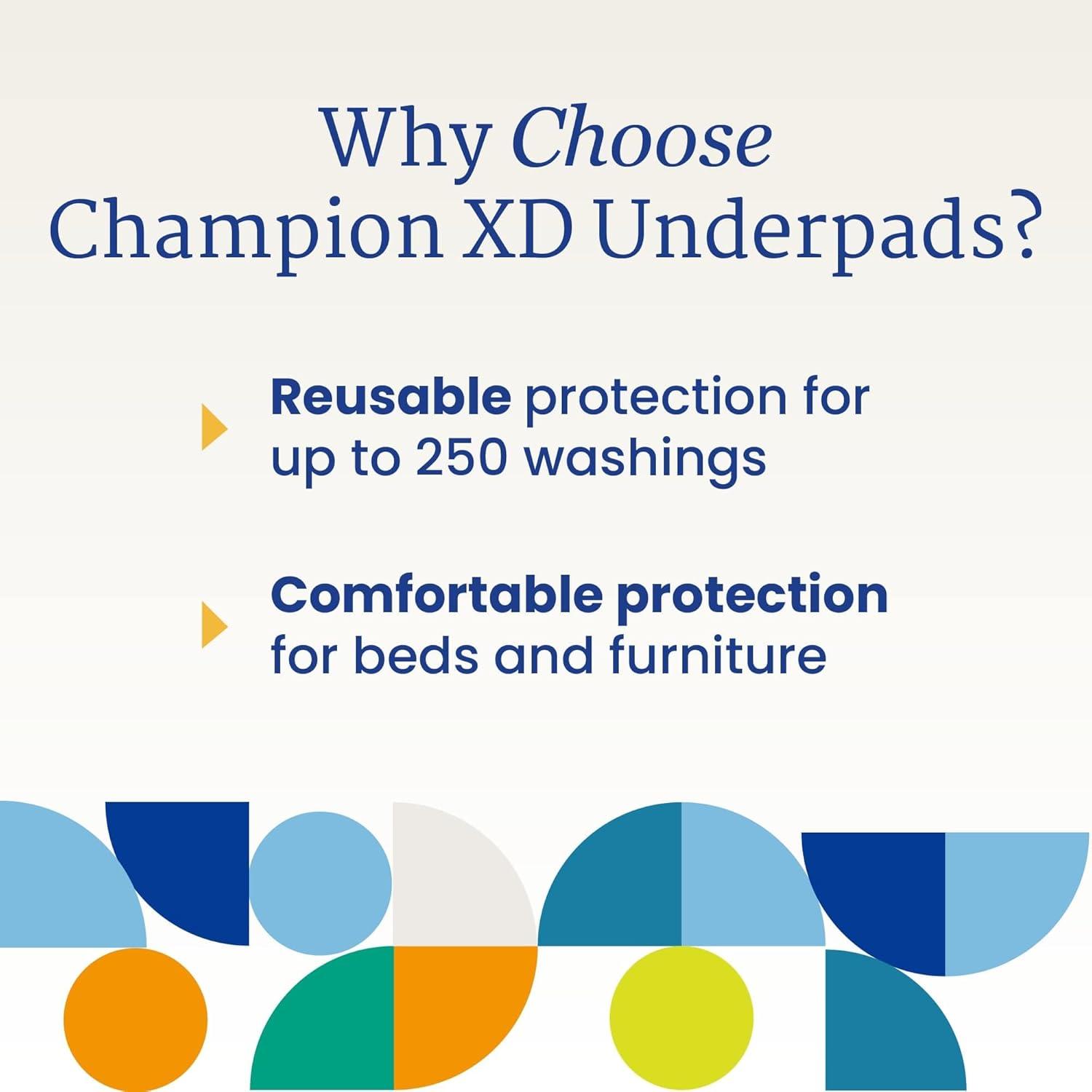 image:imageNorthShore Champion XD 33 x 35 inches 36 oz Washable Underpad Large EachBlue Large 33x35 In