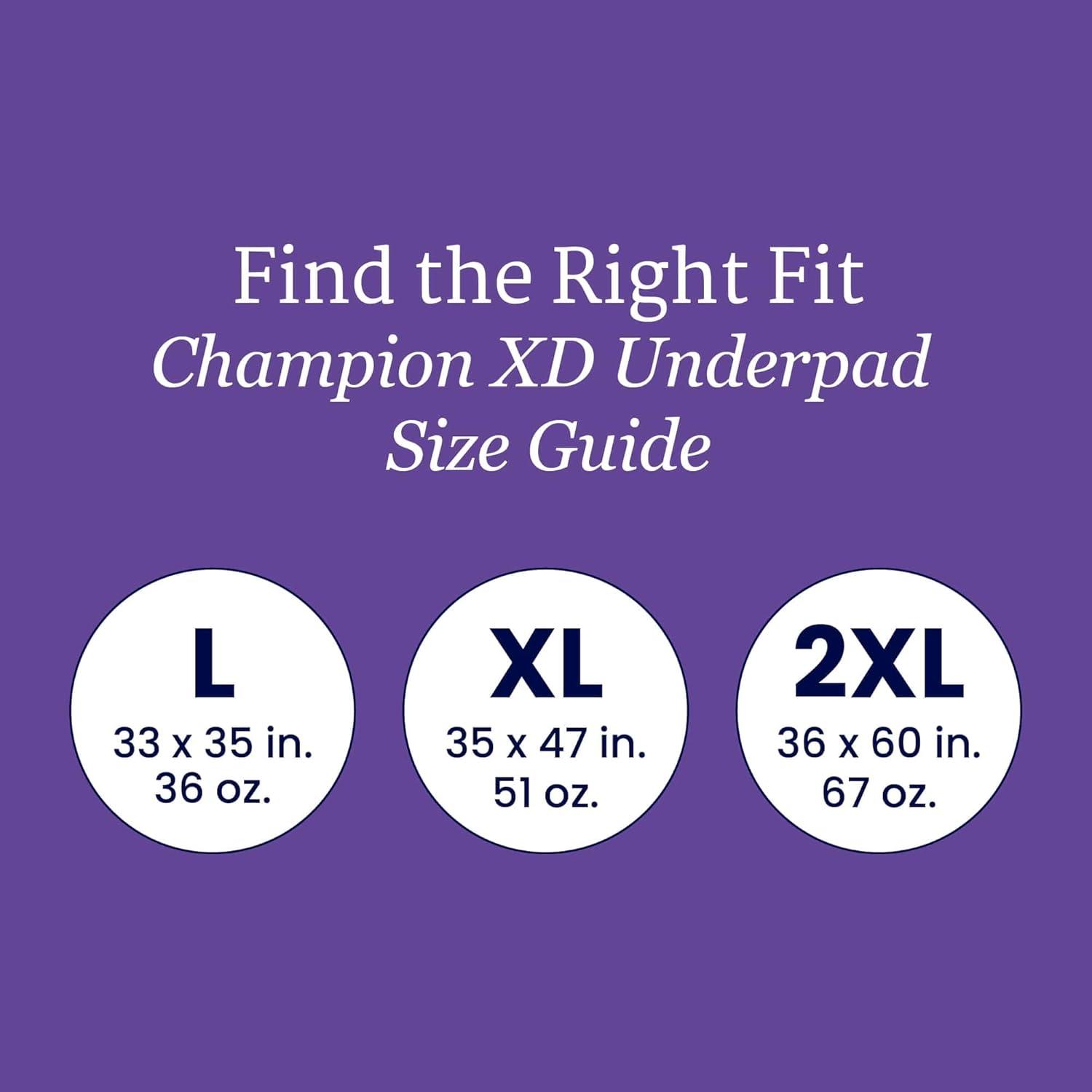 image:imageNorthShore Champion XD 33 x 35 inches 36 oz Washable Underpad Large EachBlue Xlarge 35x47 In