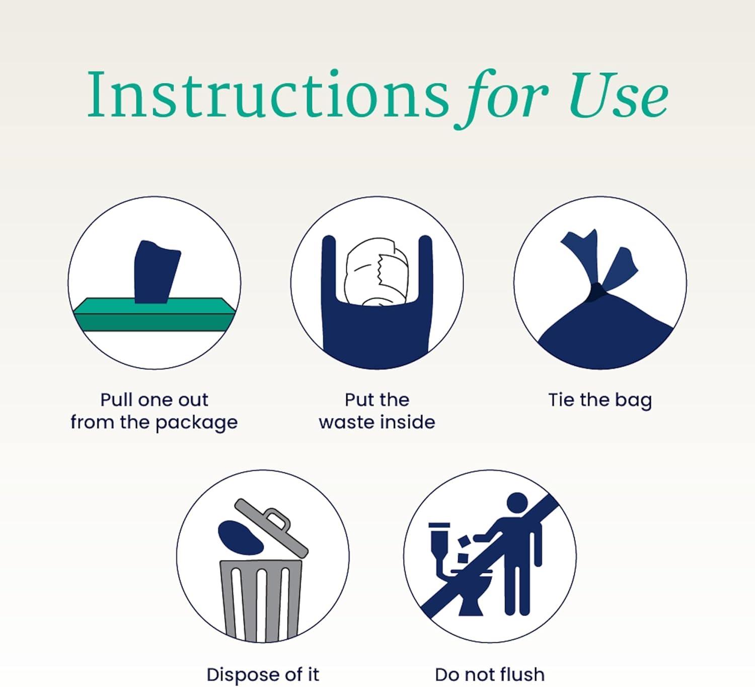 image:imageNorthShore DiscreetShield Disposal Bags for Adult Diapers 150Count Opaque Navy Scented EasyTie Handles25 Count Pack of 40