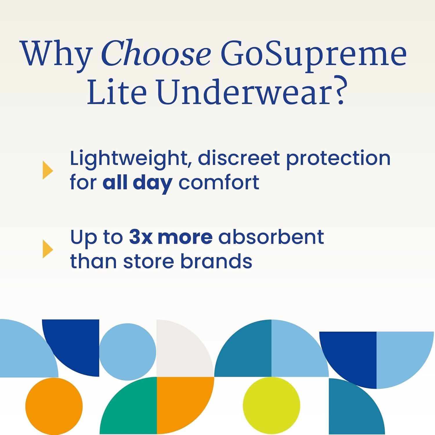 image:imageNorthShore GoSupreme Lite Incontinence Underwear 6Hour Pullup Style Medium 14 Count Bag Black 3040 inches Unisex Adult DiapersWhite