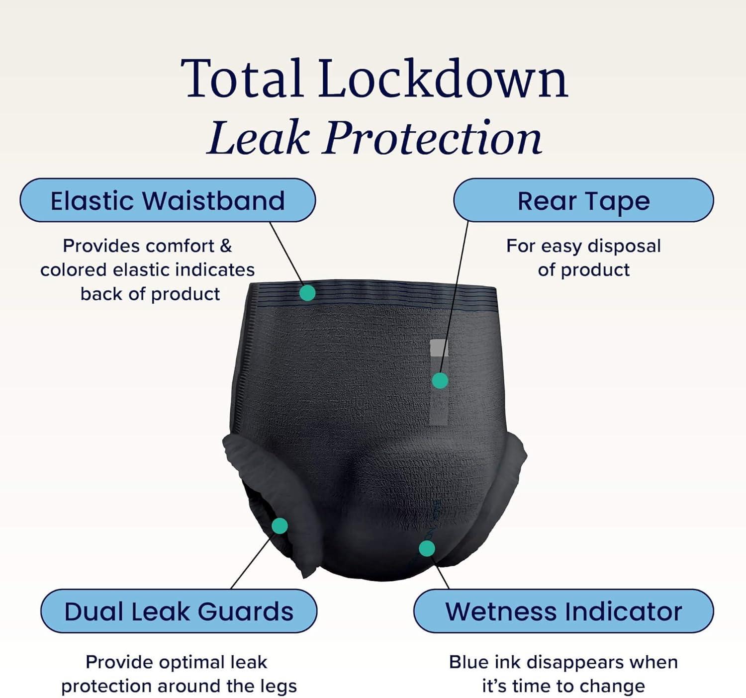 image:imageNorthShore GoSupreme Overnight PullOn Underwear 8Hour Leak Protection Small 14Count Bag Black 2232 in Waist Unisex Adult DiapersBlack