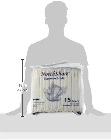 image:imageNorthShore Supreme TabStyle Briefs for Men and Women White Medium 60 CountXLarge Pack of 15