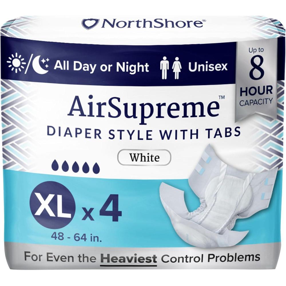 image:imageNorthShore AirSupreme Incontinence TabStyle Briefs for Men and Women Small Starter Pack4XLarge 4 Count