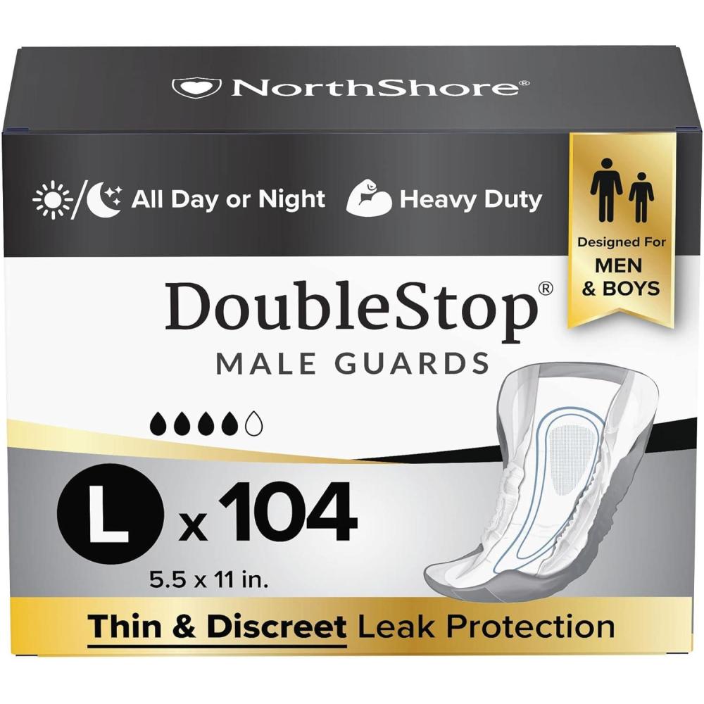 image:imageNorthShore DoubleStop Male Guards for Men Large Pack52Large 104 Count