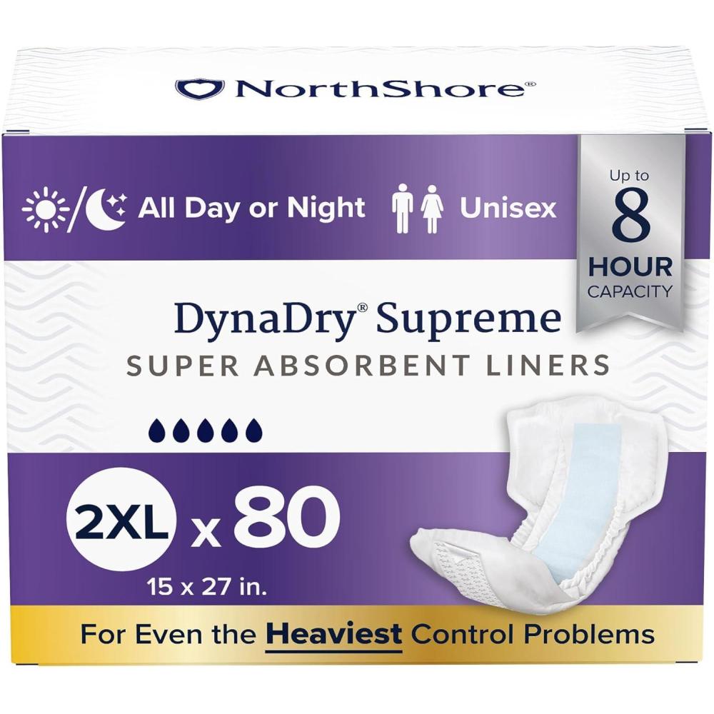 image:imageNorthShore DynaDry Supreme Liners for Men and Women 2XLarge Pack of 202XLarge 80 Count