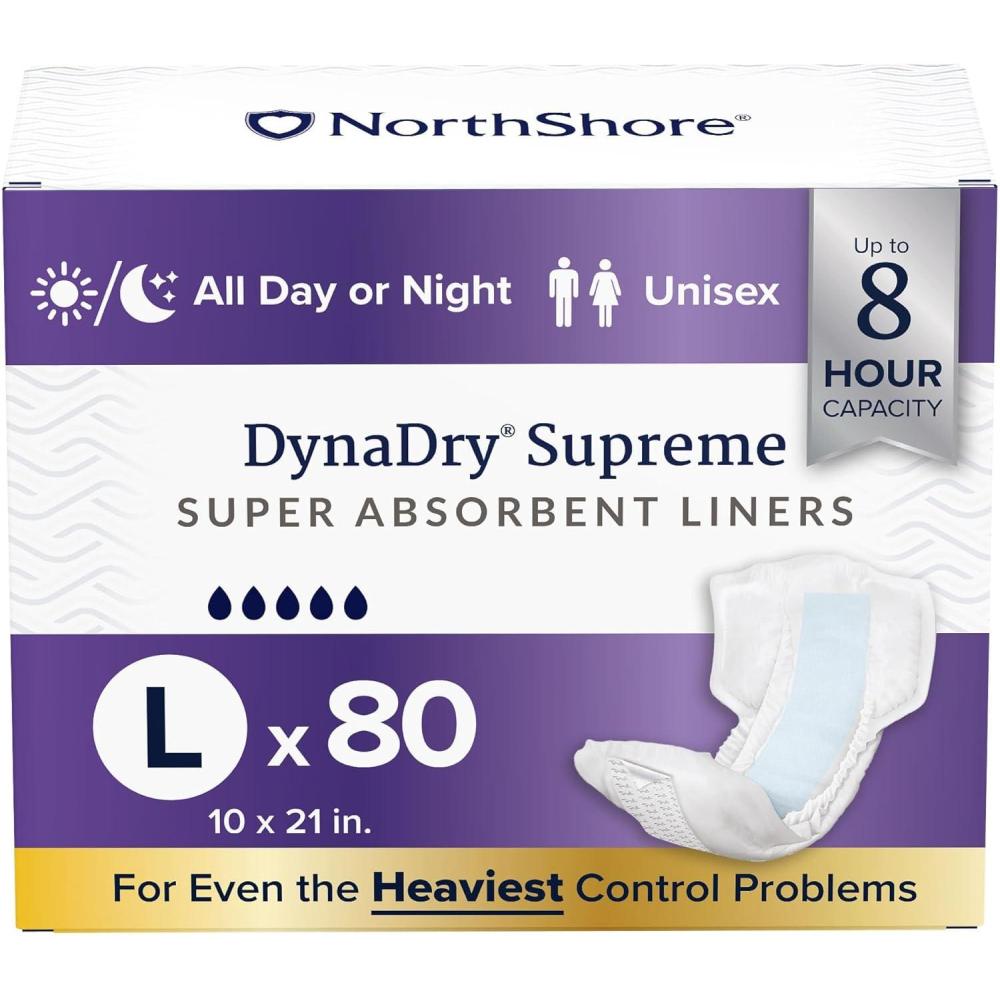 image:imageNorthShore DynaDry Supreme Liners for Men and Women 2XLarge Pack of 20Large 80 Count
