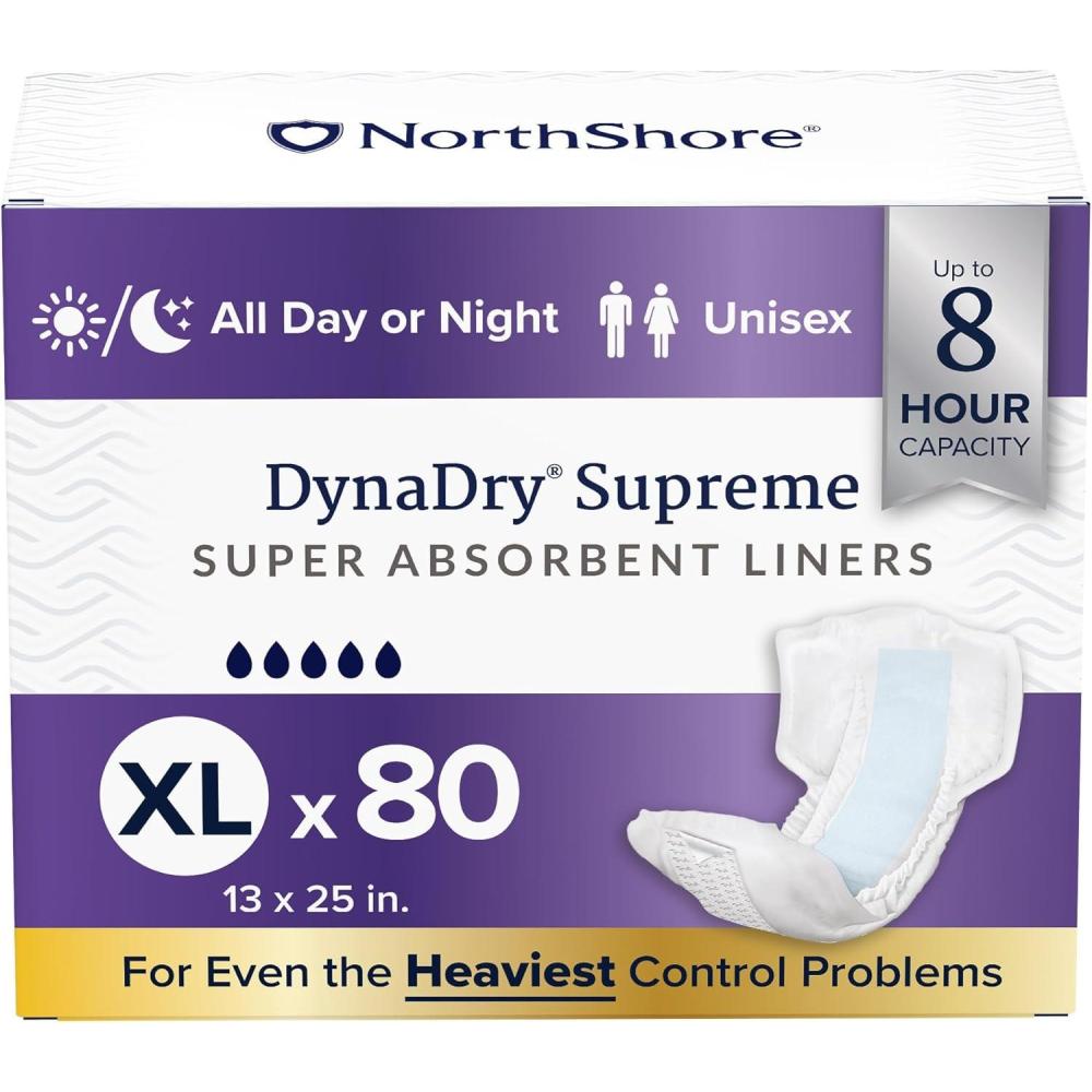 image:imageNorthShore DynaDry Supreme Liners for Men and Women 2XLarge Pack of 20XLarge 80 Count