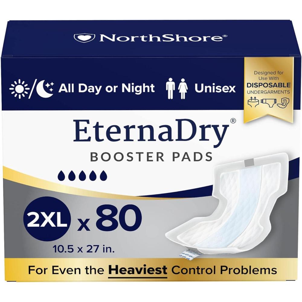 image:imageNorthShore EternaDry Booster Pads for Men and Women with Adhesive Large Case120 430s2XLarge 80 Count