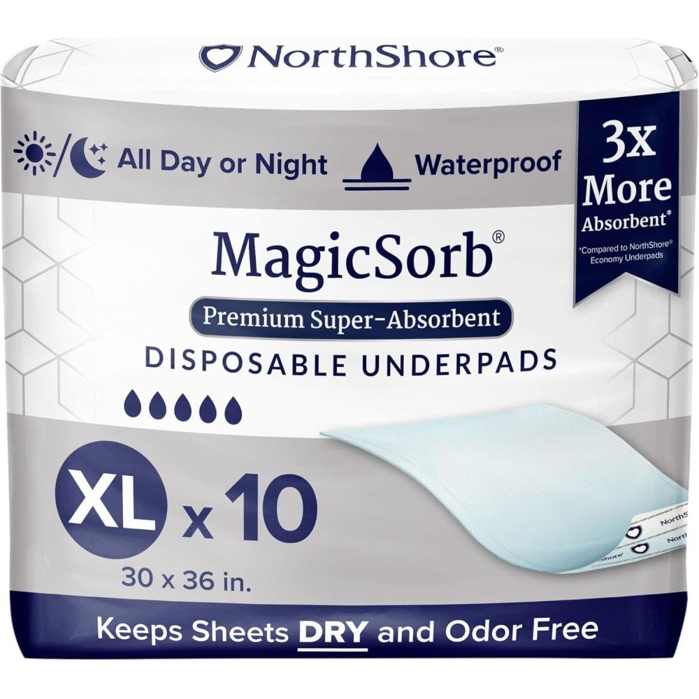 image:imageNorthShore MagicSorb 36 x 48 96 oz SuperAbsorbent Extra Long Underpads 2XL Case30 56sXLarge 10 Count