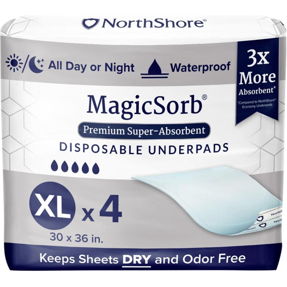 image:imageNorthShore MagicSorb 36 x 48 96 oz SuperAbsorbent Extra Long Underpads 2XL Case30 56sXLarge 30x36 in 4 Count