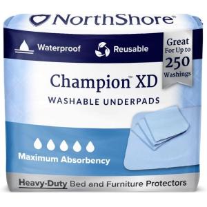NorthShore Champion XD, 33 x 35 inches, 36 oz., Washable Underpad, Large, Each(Blue  Large  33×35 In.)