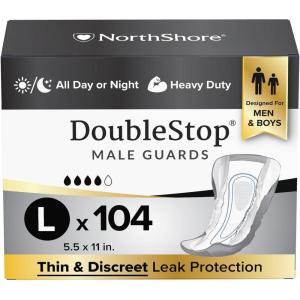 NorthShore DoubleStop Male Guards for Men, Large, Pack/52(Large (104 Count))