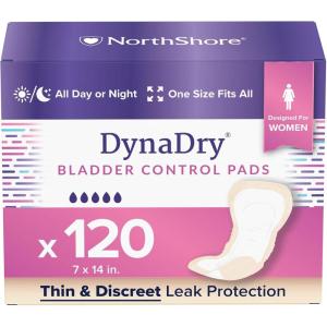 NorthShore DynaDry Pads for Women, Ultimate, Pack/20(Case/120 (6/20s))