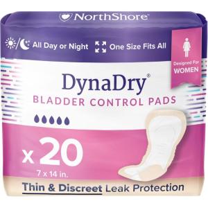 NorthShore DynaDry Pads for Women, Ultimate, Pack/20(Pack/20)