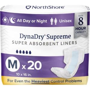 NorthShore DynaDry Supreme Liners for Men and Women, 2X-Large, Pack of 20(Medium (20 Count))