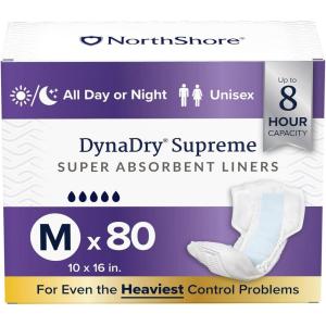 NorthShore DynaDry Supreme Liners for Men and Women, 2X-Large, Pack of 20(Medium (80 Count))