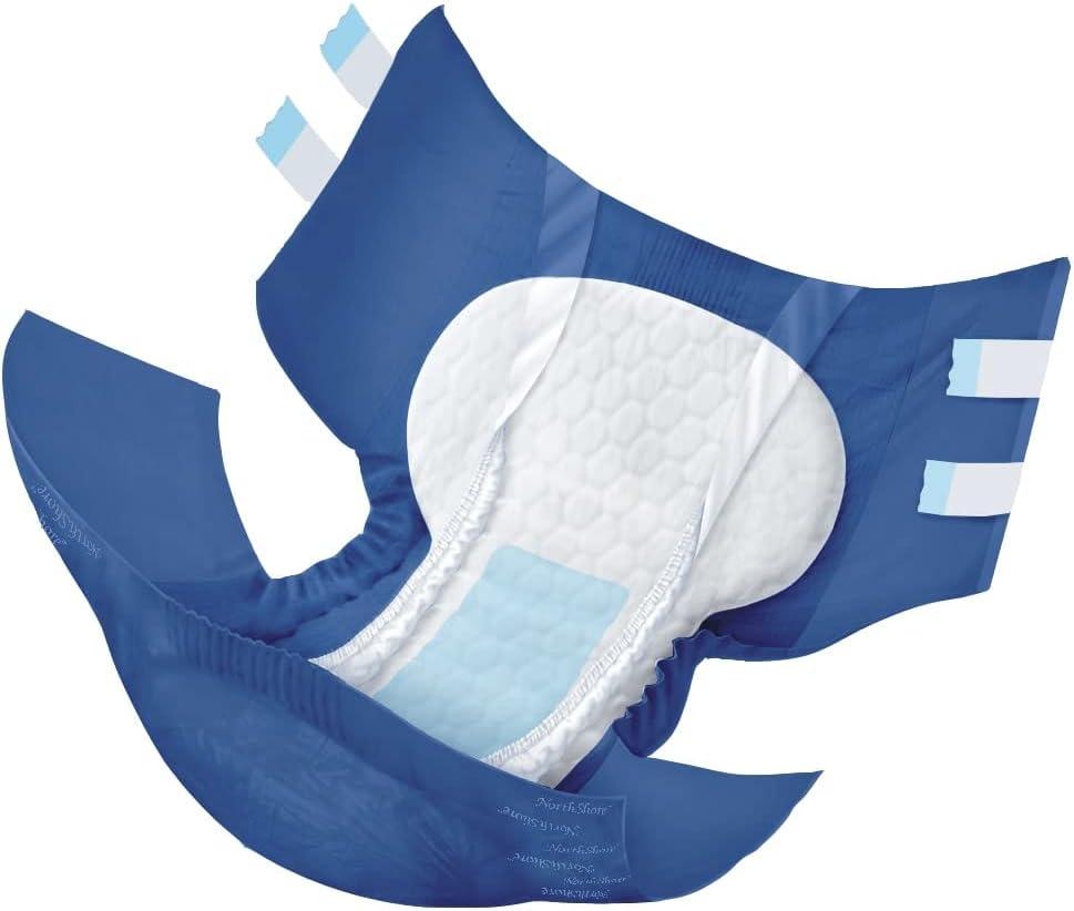 image:imageNorthShore MegaMax 12Hour HBL Adult Diapers for Heavy Bladder Leaks Medium 10 Count White 3244 inches TabStyle Incontinence Underwear for Men Women amp TeensBlue