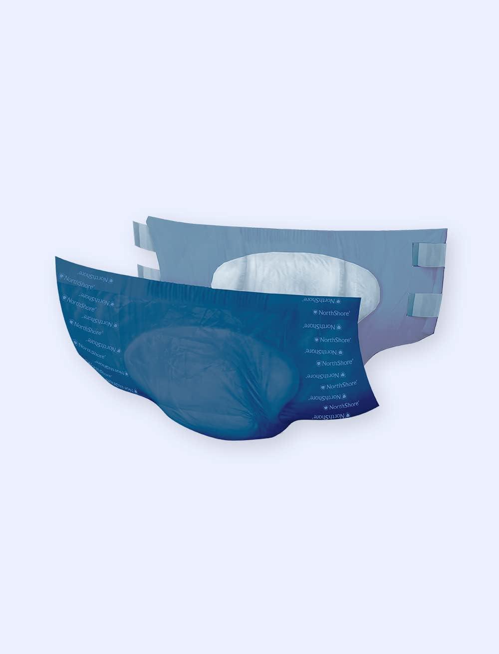 image:imageNorthShore MegaMax 12Hour HBL Adult Diapers for Heavy Bladder Leaks Medium 10 Count White 3244 inches TabStyle Incontinence Underwear for Men Women amp TeensBlue