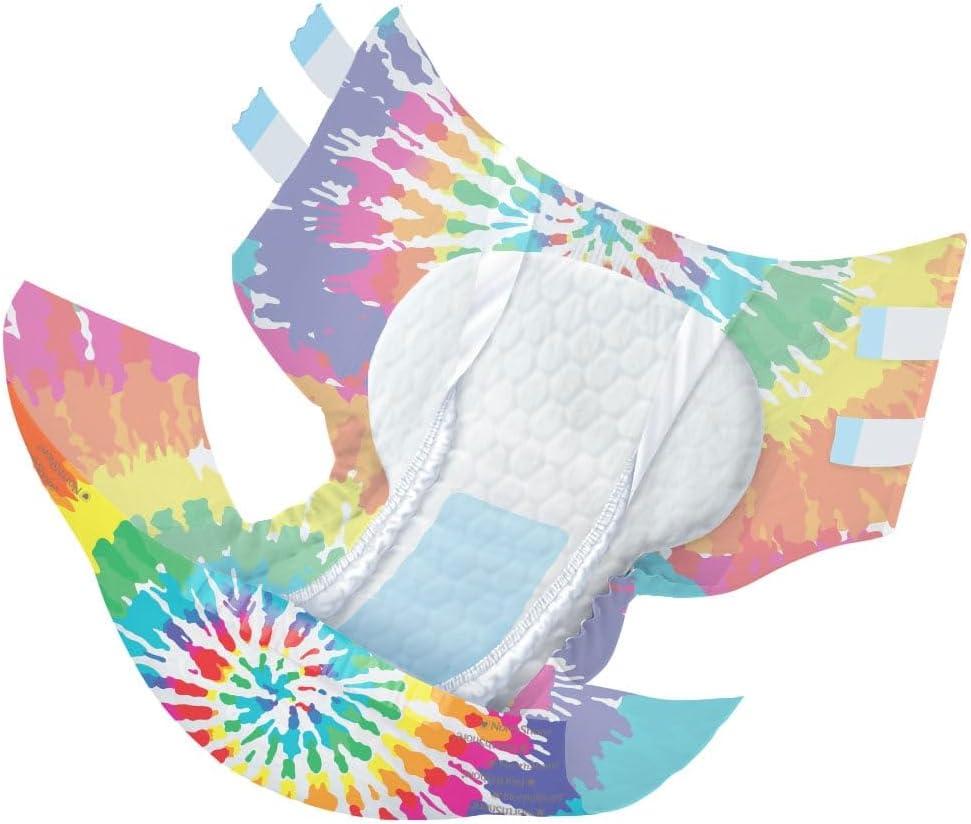 image:imageNorthShore MegaMax 12Hour HBL Adult Diapers for Heavy Bladder Leaks Medium 10 Count White 3244 inches TabStyle Incontinence Underwear for Men Women amp TeensTiedye