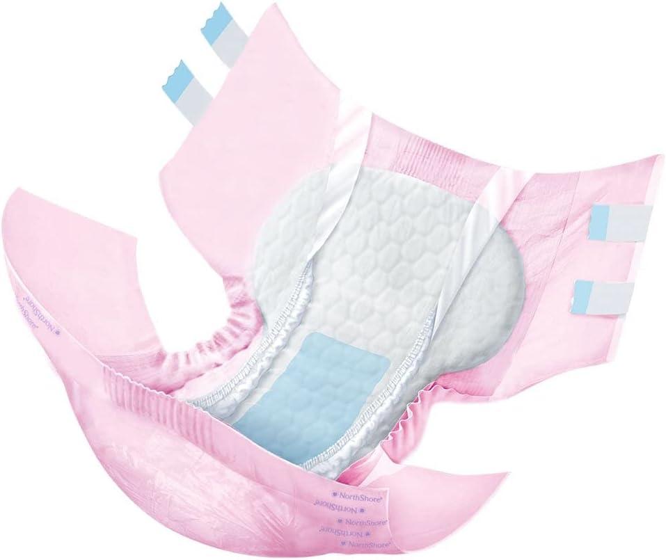 image:imageNorthShore MegaMax 12Hour HBL Adult Diapers for Heavy Bladder Leaks Medium 10 Count White 3244 inches TabStyle Incontinence Underwear for Men Women amp TeensPink