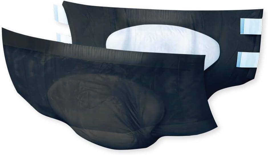 image:imageNorthShore MegaMax AirLock Breathable 9Hour HBL Adult Diapers for Heavy Bladder Leaks Medium 12 Count Black 3244 inches TabStyle Incontinence Underwear for Men Women amp TeensBlack