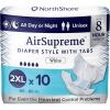 image:imageNorthShore AirSupreme Incontinence TabStyle Briefs for Men and Women 2XLarge Pack10