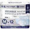 image:imageNorthShore MegaMax AirLock Lite Breathable 6Hour TabStyle Adult Diapers Medium 12 Count Bag White 3244 inches Unisex Incontinence UnderwearWhite